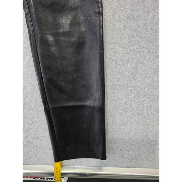 Wilfred Aritzia Black Vegan Leather Straight Leg Pants Size 2 High Rise Pants - Picture 2 of 15